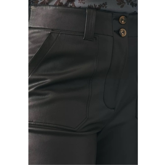 Anthropologie The Naomi Wide-Leg Flare Pants by Maeve: Faux Leather Edition - Picture 4 of 11